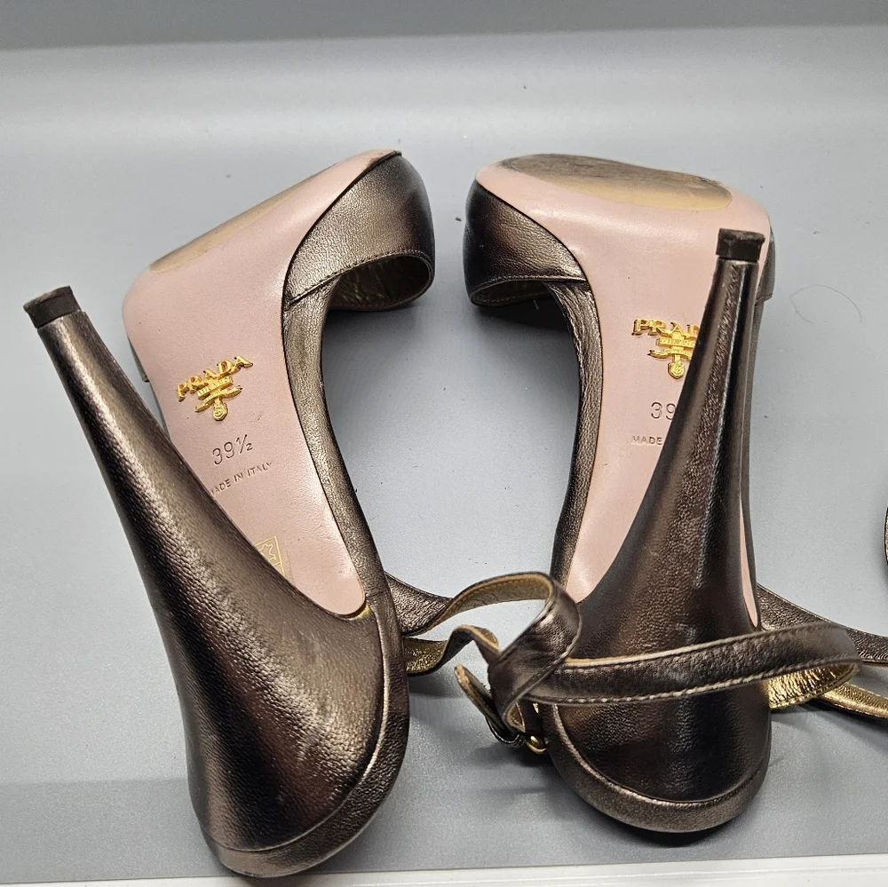 Prada Ankle Strap Leather Sandal - Picture 4 of 6